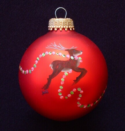 LEAPING REINDEER red